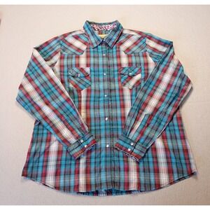 Cowgirl Legend Women's XXL‎ Plaid Shirt Jewel Snap Western Rodeo Multi Pattern
